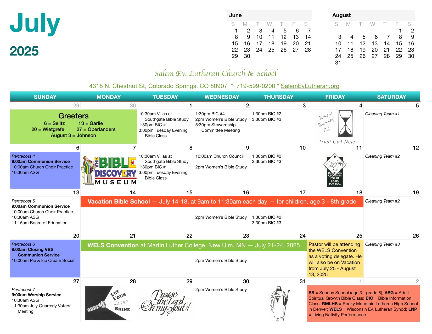 Church Calendar